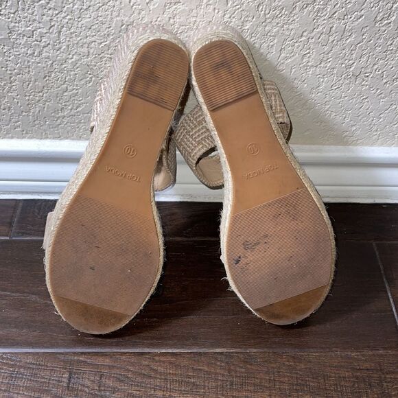 TOP MODA TAN WEDGE SANDAL SIZE 10 - Picture 6 of 6
